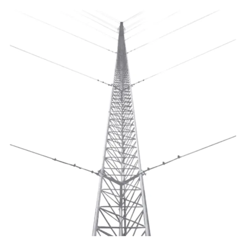 Kit de Torre Arriostrada de Piso de 57 m Altura con Tramo STZ45G Galvanizado por Inmersión en Caliente. (No incluye retenida).