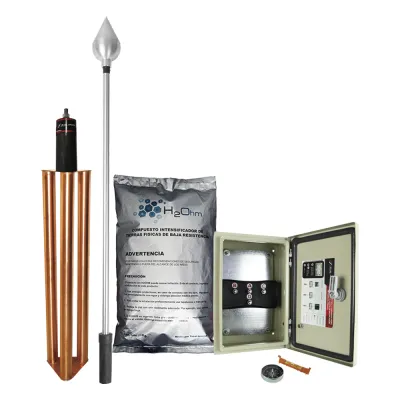 Kit de Pararrayo con Punta en Acero Inoxidable con Diámetro de Protección de 160 metros.
