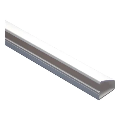 Canaleta blanca tipo bisagra de PVC auto extinguible, con cinta adhesiva, paquete con 4 piezas de 20x10x1100mm (5101-01272)