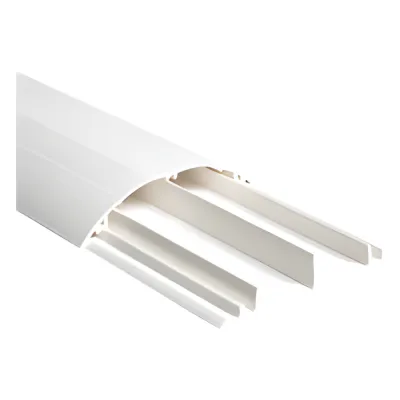 Ducto media caña color blanco de dos vias, de PVC auto extinguible, 90.5 x 19.7 x 1220mm (9400-01250)