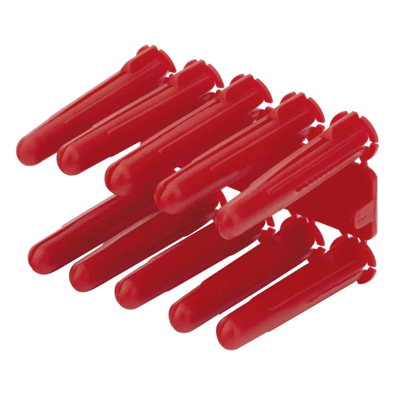 Taquete de 1/4 plástico paquete de 100 piezas para fijar objetos con tornillo en muros y techos de concreto o superficies sólidas, compatible con tornillo TH10X de 10 x 1 1/2" (1103-03100)