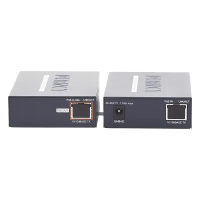 Kit Transmisor y Receptor PoE de Largo Alcance Sobre Coaxial Hasta 1 km