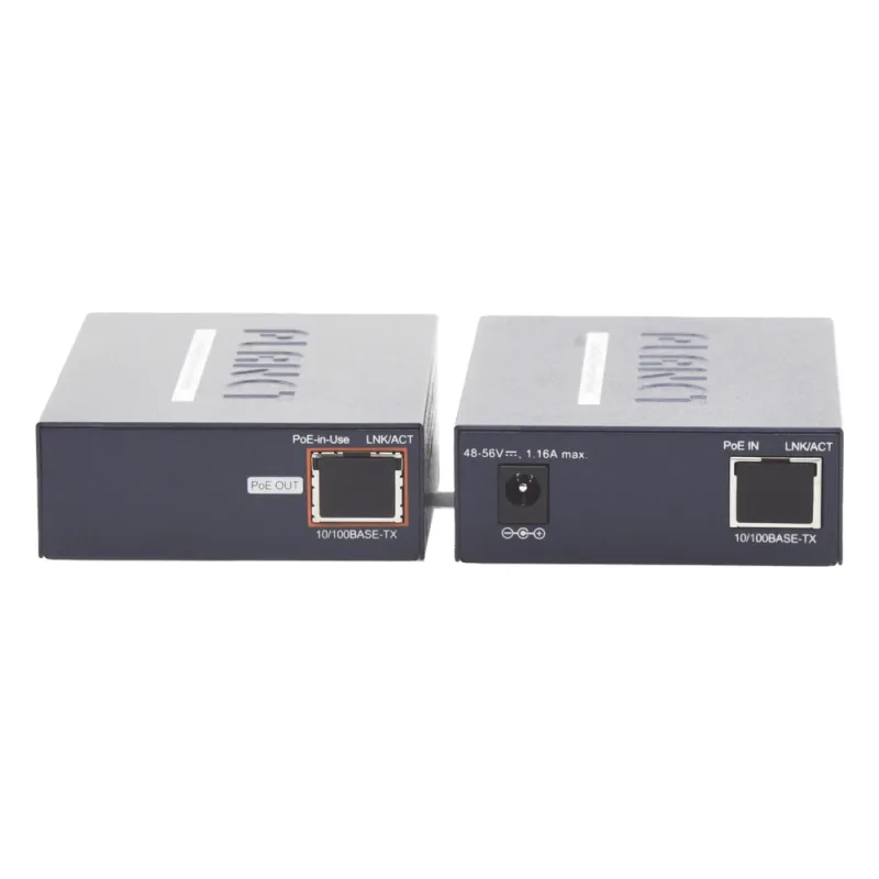 Kit Transmisor y Receptor PoE de Largo Alcance Sobre Coaxial Hasta 1 km