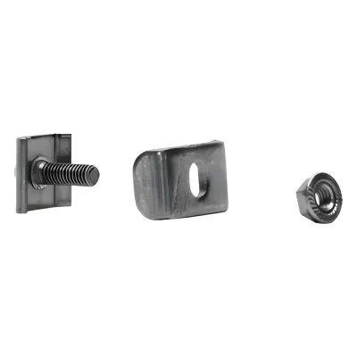 Kit 2 para unir tramos de charola, clema mediana, mas tornillo encastardo, con acabado Electro Zinc