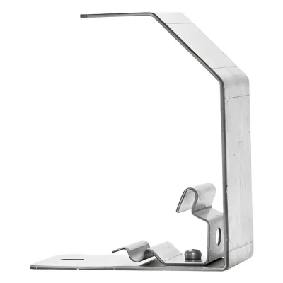 Estribo de suspensión, suspende charolas de 50 y 100 mm de ancho, acabado Electro Zinc