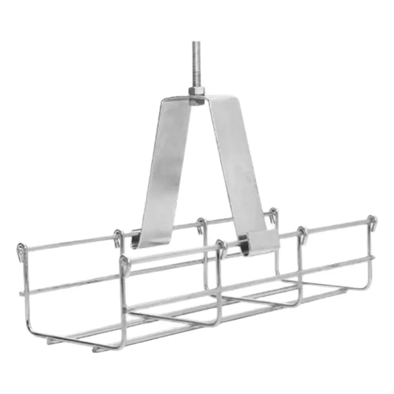 Suspensión conjunto 100 mm, para montar la charola desde el techo, con acabado Electro Zinc para varilla de 1/4, 5/16 y 3/8