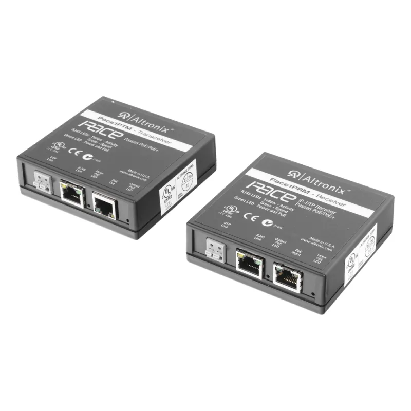Kit extensor IP y PoE por cable UTP CAT5E hasta 500 mts @ 100 mbps