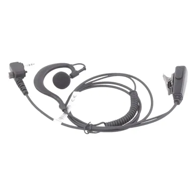 Micrófono - audífono de gancho ajustable al oído cable con resorte con conector de 3.5 mm atornillable para HYTERA