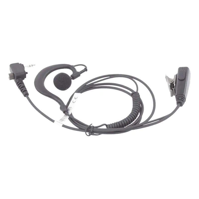 Micrófono - audífono de gancho ajustable al oído cable con resorte con conector de 3.5 mm atornillable para HYTERA