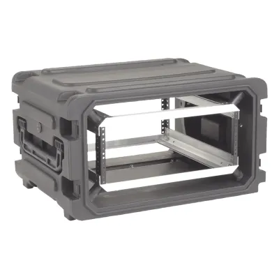 Gabinete Plástico Móvil con Amortiguador con Rack de 19", 4 Unidades.