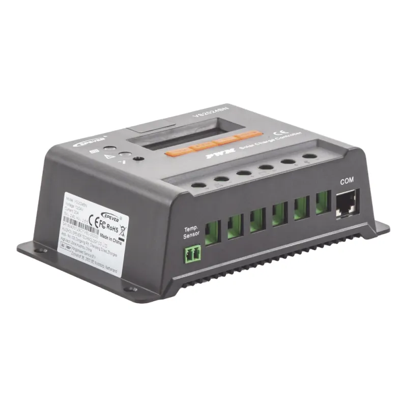 Controlador Solar de Carga y Descarga PWM 12/24V 20A con Display, Parámetros Configurables
