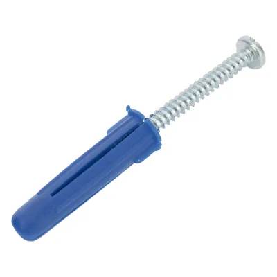 Paquete de 6 taquetes azul 2" y 6 tornillos 12mm x 2" (1105-05002)