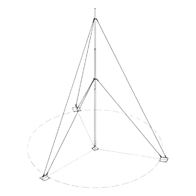 Kit con Mástil Telescópico de 9 m con Accesorios de Instalación (No incluye retenida).