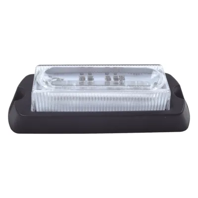 Luz Auxiliar Ultra Brillante X13 de 4 LEDs, color Ámbar, con mica transparente.