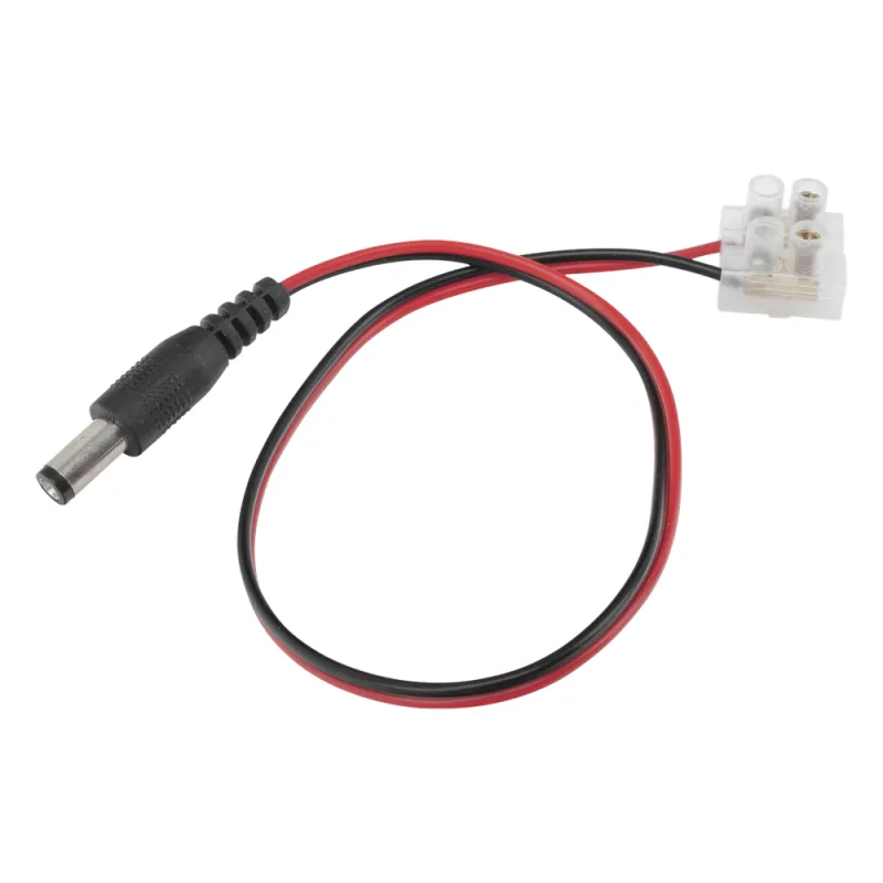 Cable de Alimentación con Conector Macho a Bloque de Terminal Atornillable / Calibre 18 AWG / Longitud 28.5 cm (11.22 Pulgadas) / Ideal para Alimentación de Cámaras