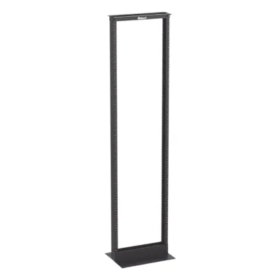 Rack de Dos Postes Estándar de 19 in, Rieles Numerados y Roscados #12-24, Fabricado en Aluminio, 45 Unidades de Rack, Color Negro