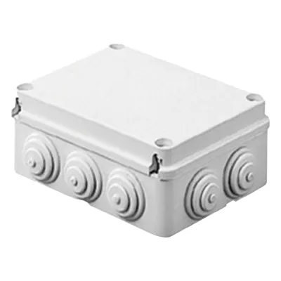 Caja Estanca de PVC Para Derivación y Conexión, 12 Entradas, Tapa Atornillada, 380x300x120 mm (Área interna), Uso Exterior IP55, Material que no Propaga el Fuego y Libre de Hálogenos