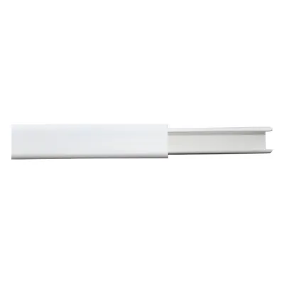 Canaleta color blanco de PVC auto extinguible, de una via, 12 x 8 tramo 2m. (5001-01253)