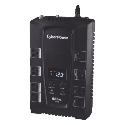 UPS de 685 VA/390 W, Topología Línea Interactiva, Entrada 120 Vca NEMA 5-15P, Tipo Gabinete Compacto, Con 8 Tomas NEMA 5-15R
