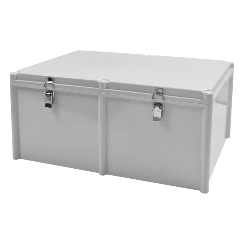 Gabinete Plástico para Exterior (IP65) de 560 X 380 x 265 mm Cierre por broche.