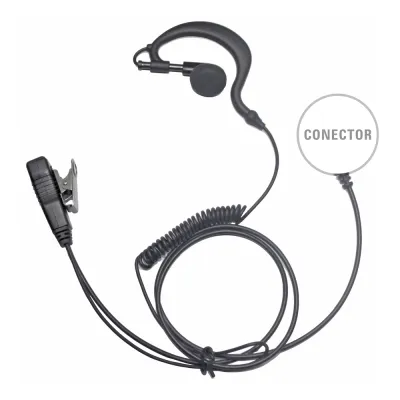 Micrófono - audífono de gancho ajustable al oído cable con resorte con conector multipin para MOTOROLA