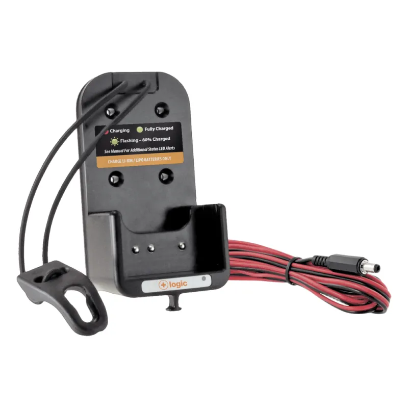 Cargador vehicular Logic para radios SERIE NX5000/NX410/TK2180/3180 para baterías KNB31A/32N/33L/43L/47L/48L/50NC/KNBL1M/KNBL2M/KNBL3M