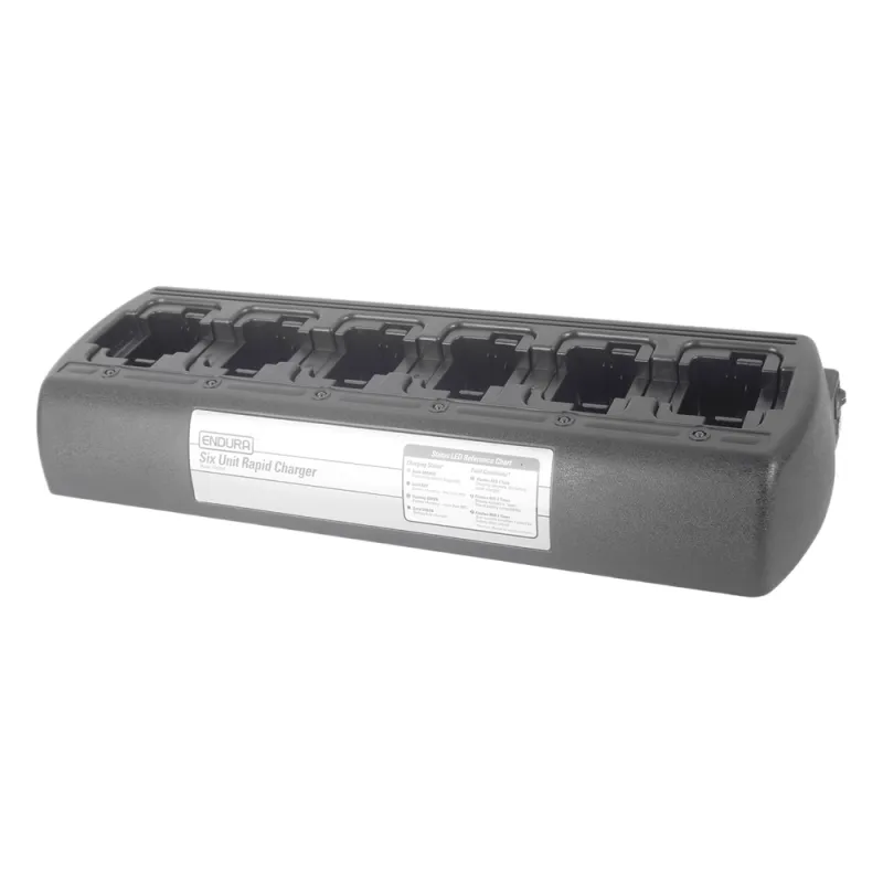 Multicargador rápido de escritorio de 6 cavidades para radios Motorola CP150 / CP200 / CP250 / EP450/ DEP450 / PR400/DEP450. Para uso con baterías Ni-Cd, Ni-MH, Li-Ion, Li-Po.