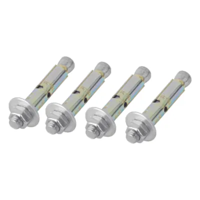 Kit de 4 Piezas de Taquete Tipo Barrenancla con Tornillo de 3/8" X 3" con Taquete de 1/2".