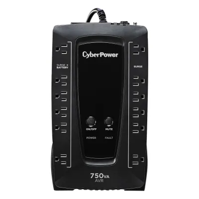 UPS de 750 VA/450 W, Topología Línea Interactiva, Entrada 120 Vca NEMA 5-15P, Tipo Gabinete Compacto, Con 12 Tomas NEMA 5-15R
