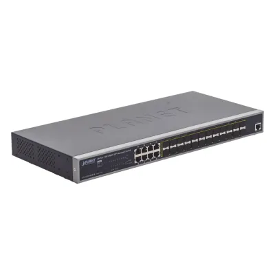 Switch Administrable Capa 2 con Fuente de Alimentación Redundante, 24 Puertos SFP Gigabit 100/1000X, 8 Puertos Combo RJ45 Gigabit.