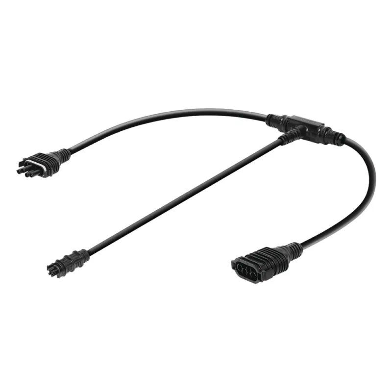 Cable troncal "Y". conecta paneles y dispositivos tales como microinversor y sistema de monitoreo en un conjunto.