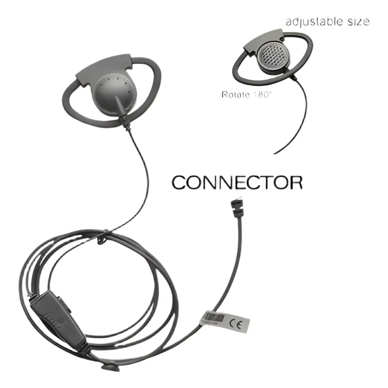 Micrófono de solapa con gancho auricular ajustable en forma de D para radios ICOM IC-F4003/ 4013/ 2000/ 4021/ 4031/ 4103/ 4210/ 4230, IC-F14// 3021/ 3013/ 3103/ 3003, IC-F1000/ 2000