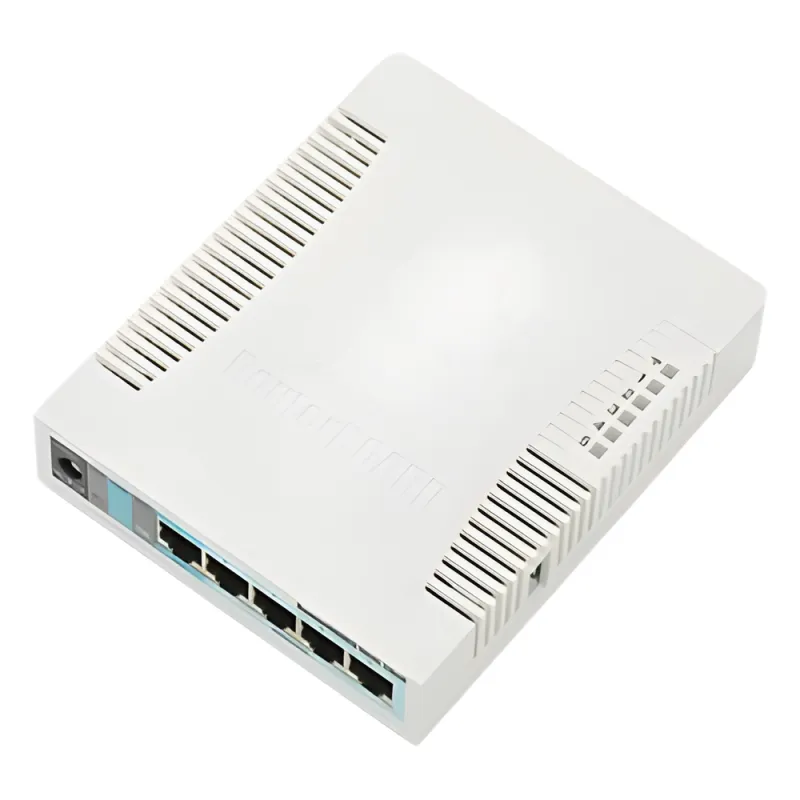 RouterBoard, 5 Puertos Gigabit Ethernet, 1 Puerto USB, WiFi 2.4 GHz 802.11b/g/n, Antena de 2.5 dbi hasta 1W de potencia