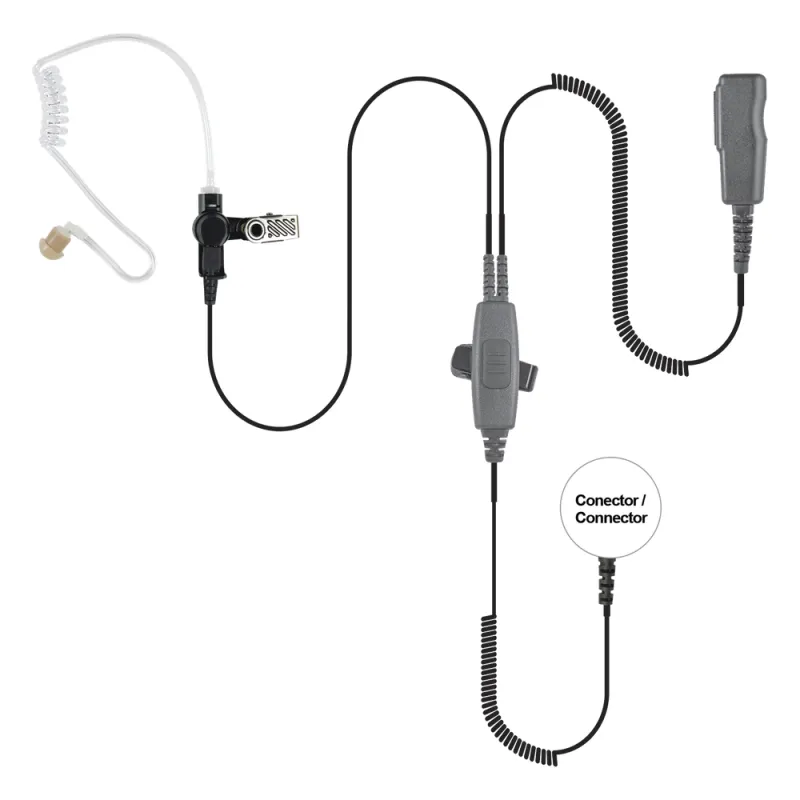 MICRÓFONO AUDÍFONO DE 2 CABLES CON DOBLE PTT P/ ICOM ICF-11/ 14/ 3021/ 3013/ 3103/ 3003.