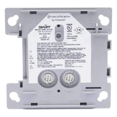 Módulo de relé inalámbrico direccionable con 2 contactos Forma C, red de malla SWIFT, para paneles Fire-Lite