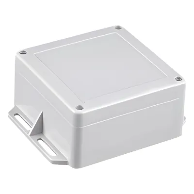 Gabinete Plástico Gris para Exterior (IP65) de 120 x 120 x 60 mm Cierre por Tornillos.