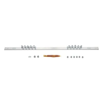 Barra de Conexión a Tierra, Para Rack de 19", Con 20 Orificios Para Conexión Rápida de Equipos, Incluye 20 Tornillos # 12-24 x 1/2" Instalados