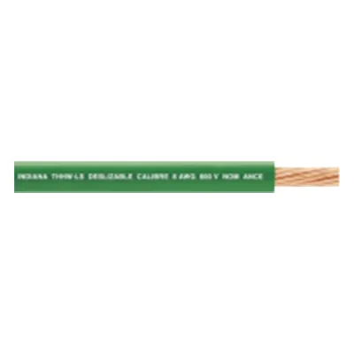 Cable Eléctrico de Cobre Recubierto THW-LS Calibre 4 AWG 19 Hilos Color Verde (100 metros)
