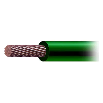 Cable de Cobre Recubierto THW-LS Calibre 4 AWG 19 Hilos Color Verde (50 metros)
