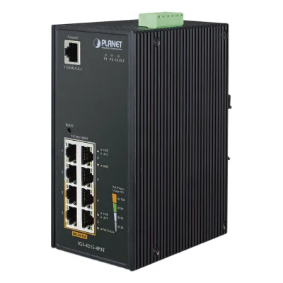Switch industrial Administrable 4 puertos 1000Mbps, 4 puertos PoE