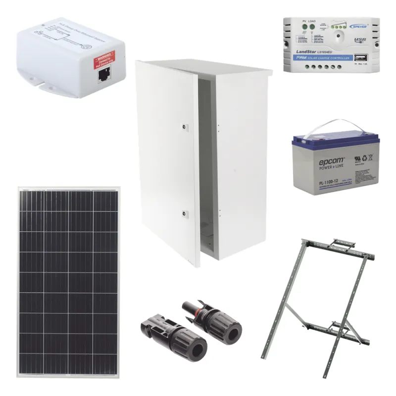 Kit Solar de 14 W con PoE Pasivo 24 Vcc para un radio de Ubiquiti airMAX o Cambium ePMP