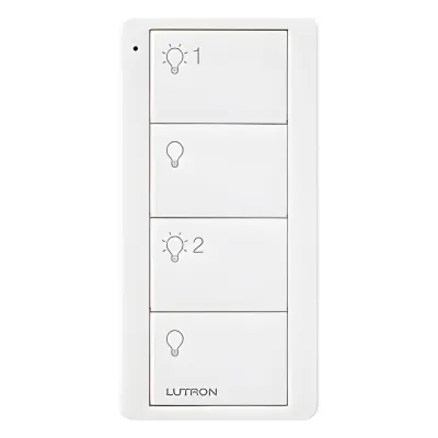 Control Pico inalámbrico de 4 botones para encender y apagar dos grupos de luces, con batería de 10 años, compatible con Caseta Wireless, RadioRA 2 y HomeWorks QS