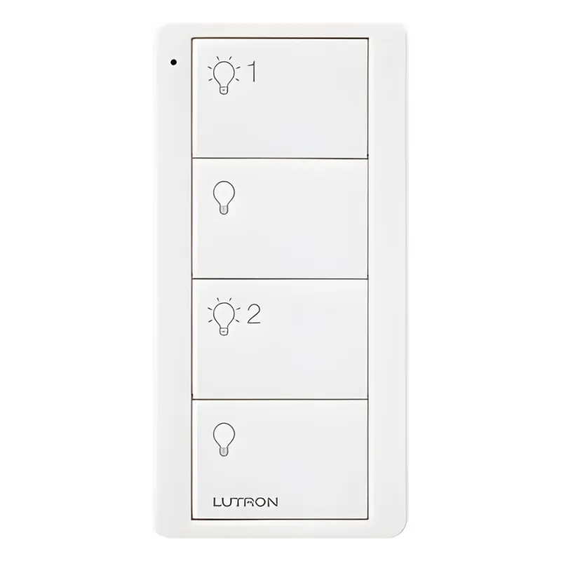 Control Pico inalámbrico de 4 botones para encender y apagar dos grupos de luces, con batería de 10 años, compatible con Caseta Wireless, RadioRA 2 y HomeWorks QS