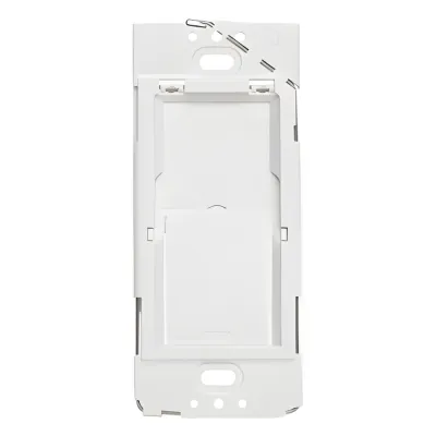 Adaptador de caja de pared para montar un control Pico como apagador fijo, instalable sobre caja eléctrica de 120 V o directo al muro, se usa con placa Claro