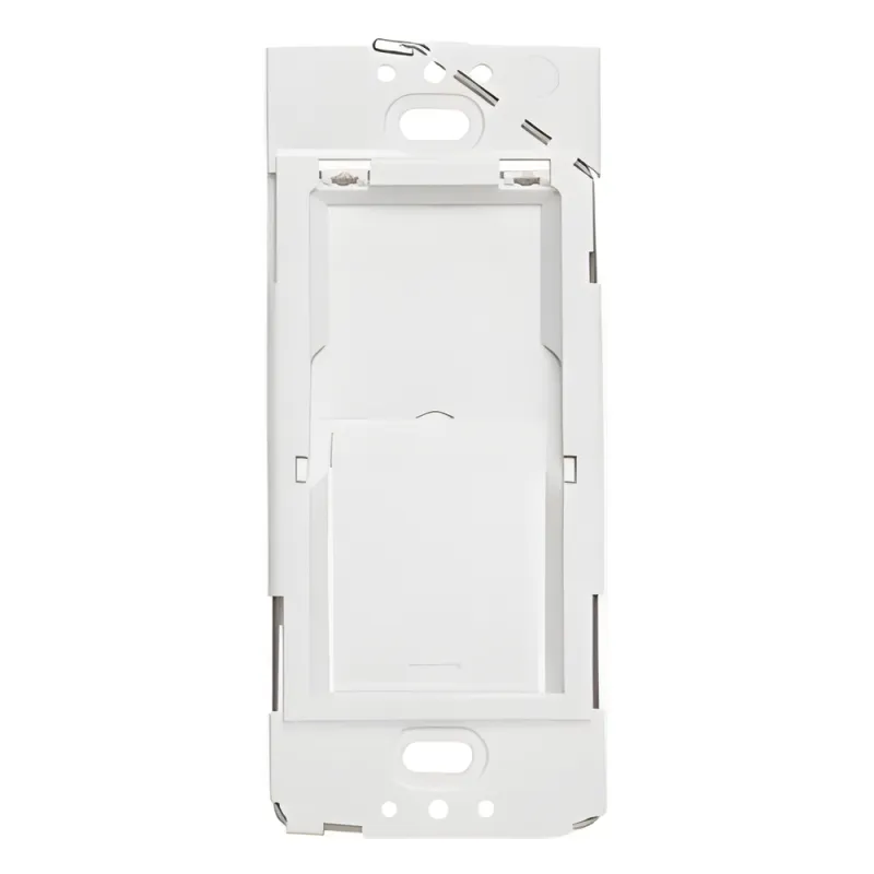 Adaptador de caja de pared para montar un control Pico como apagador fijo, instalable sobre caja eléctrica de 120 V o directo al muro, se usa con placa Claro