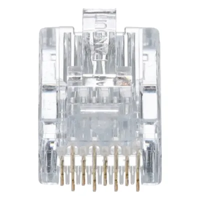 Plug RJ45 Cat5e, Para Cable UTP de Calibres 24-26 AWG, Chapado en Oro de 50 Micras, Paquete de 50 Piezas