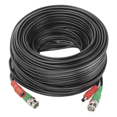Cable Coaxial (BNC RG59) + Alimentación / SIAMES / 20 Metros (65.62 Pies) / 100% COBRE / Para Cámaras 4K / Uso Interior y Exterior