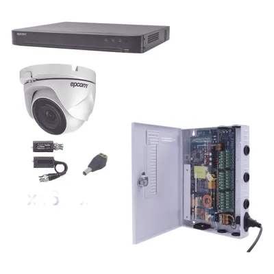 KIT TurboHD 1080p / DVR 16 Canales / 16 Cámaras Eyeball (exterior 2.8 mm) / Transceptores / Conectores / Fuente de Poder Profesional
