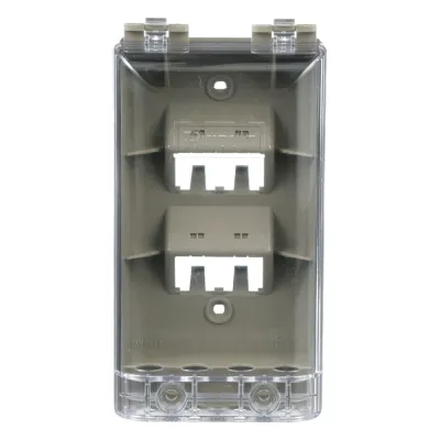 Placa de Pared Vertical, Resistente al Agua con Protección IP56, Acepta 4 Módulos Mini-Com, Color Gris