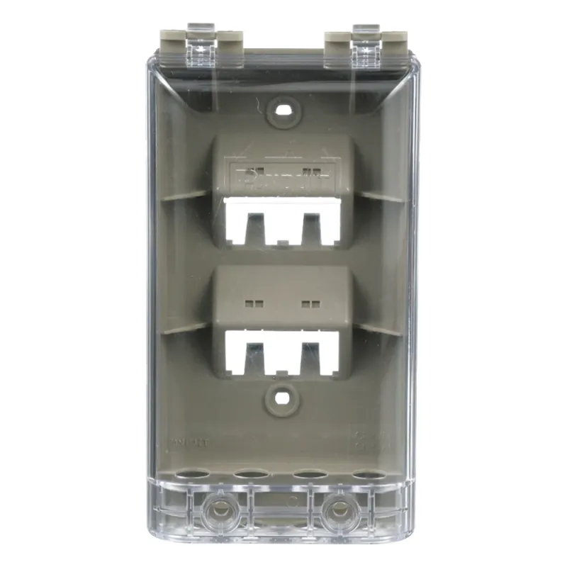 Placa de Pared Vertical, Resistente al Agua con Protección IP56, Acepta 4 Módulos Mini-Com, Color Gris